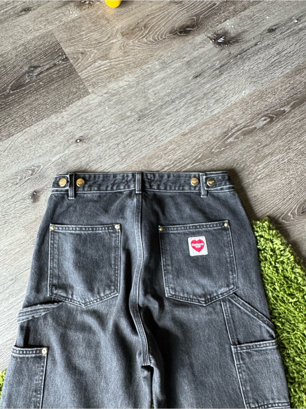 Carhartt WIP Black Washed Carpenter Jeans - Picture 2 of 7